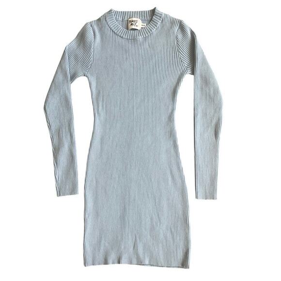 Princess Polly mini Dress Ribbed knitted Sz XS/S Baby blue Long sleeve Aesthetic - Picture 9 of 14